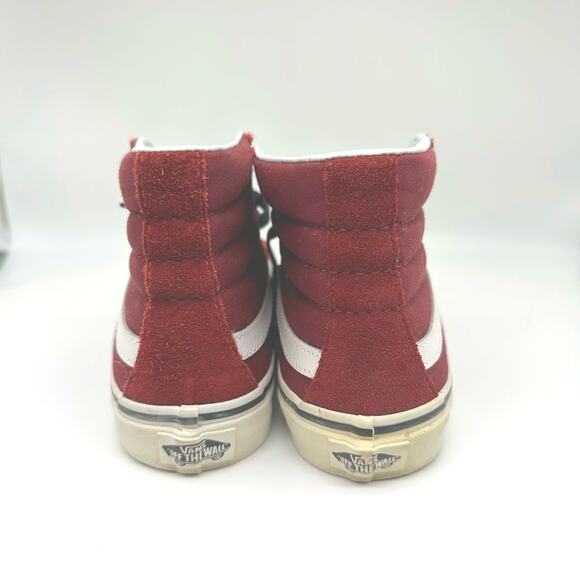 VANS Sk8-Hi Maroon High Top Sneaker Size Mens 5 Womens 6.5 Athleisure Skater - Picture 7 of 16